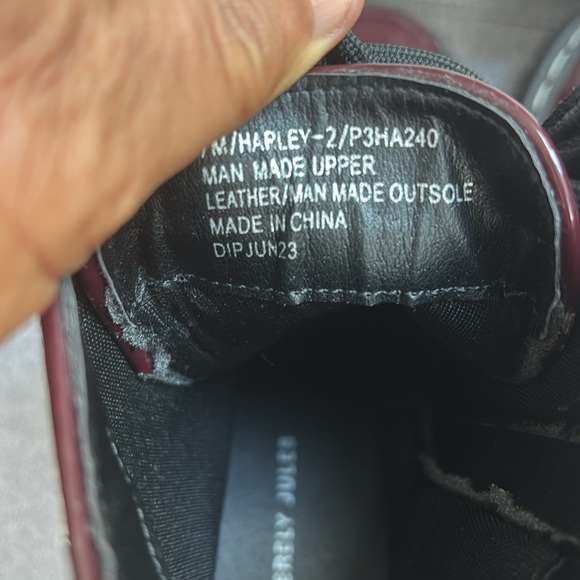 Sincerely Jules Harley Maroon Patent Leather Combat Lace Up Zip Boots Sz 7 - Picture 4 of 6